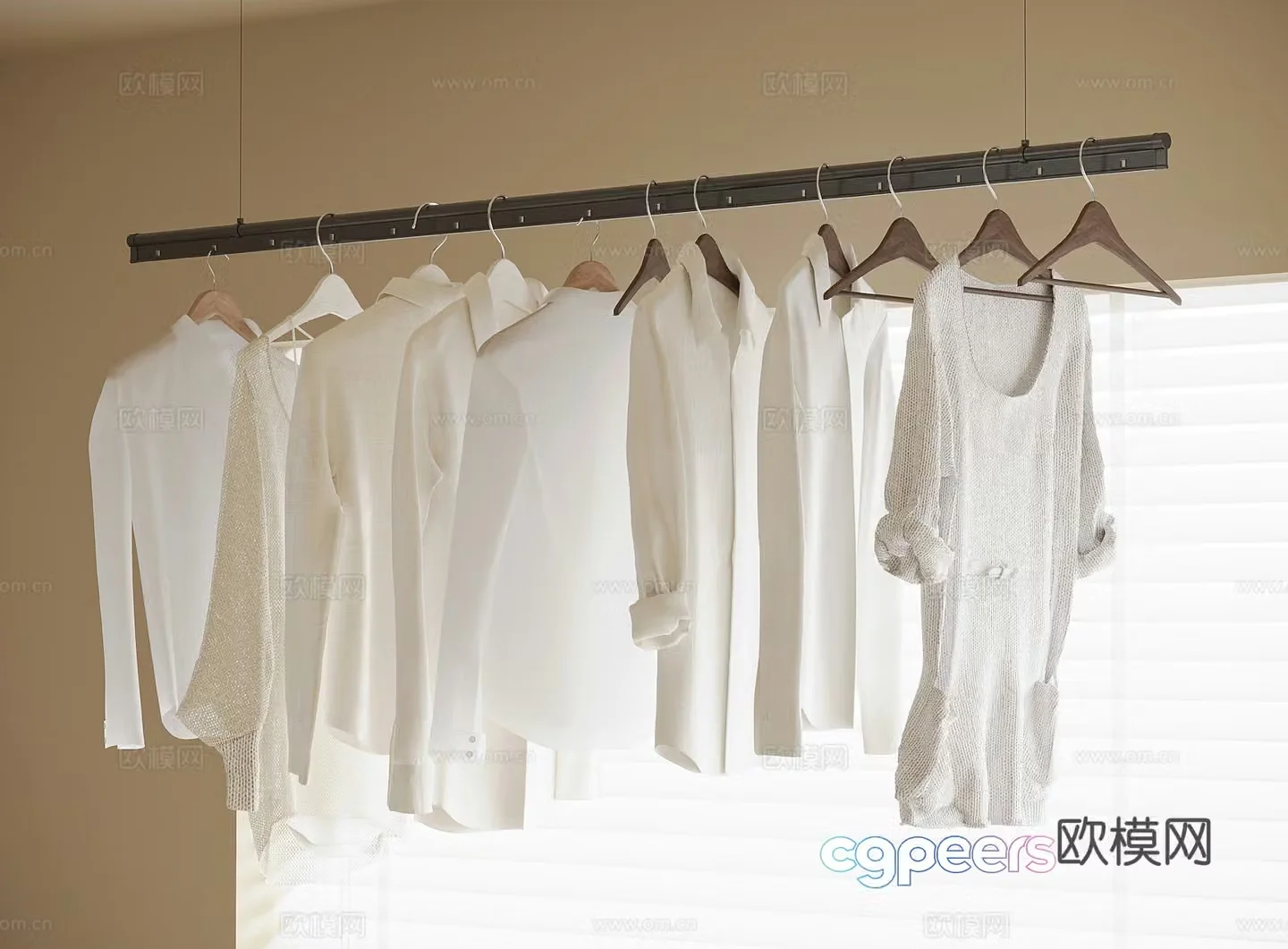 Modern clothes clothes drying rack 3d model