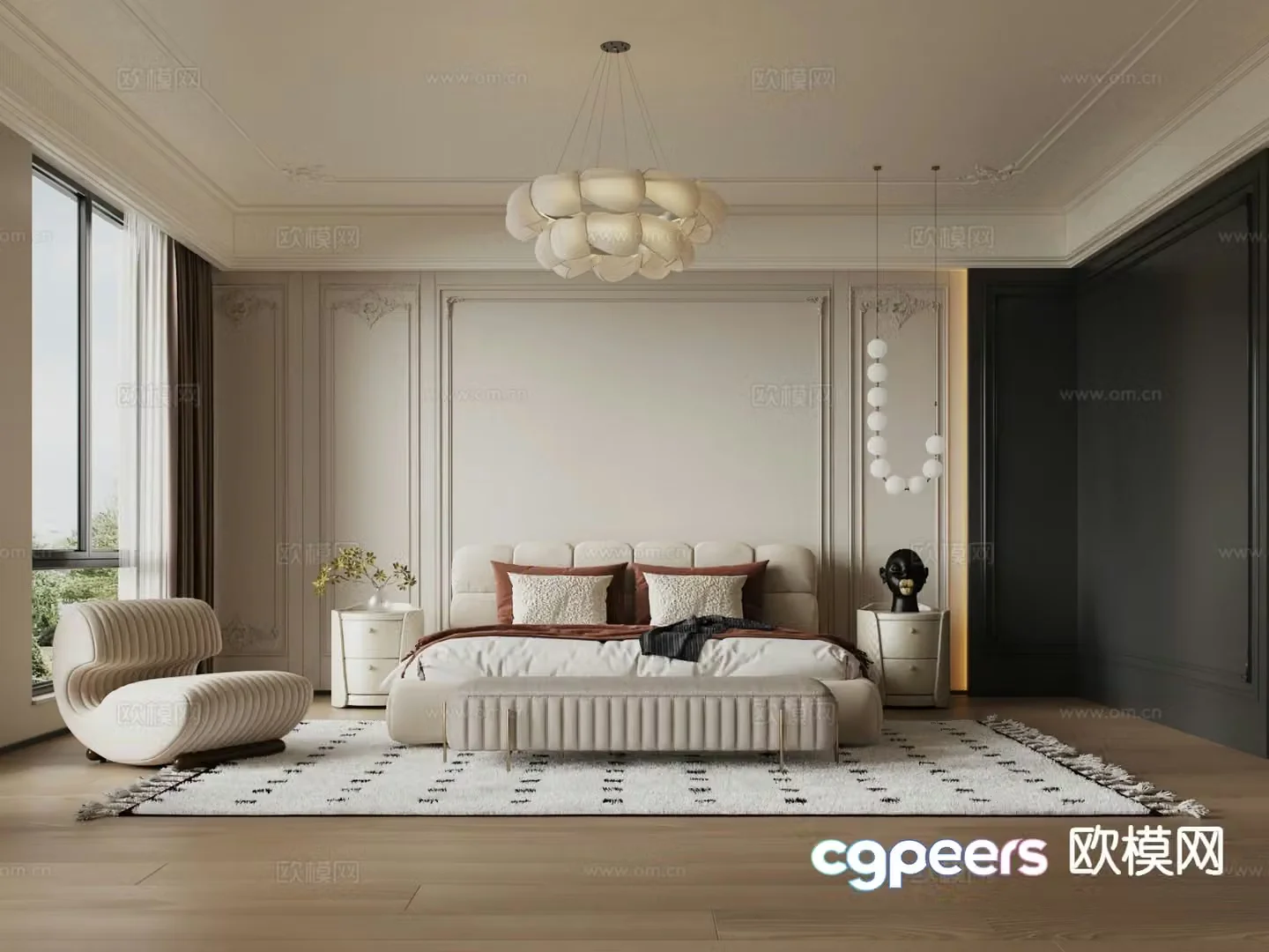 French master bedroom bedroom 3d model