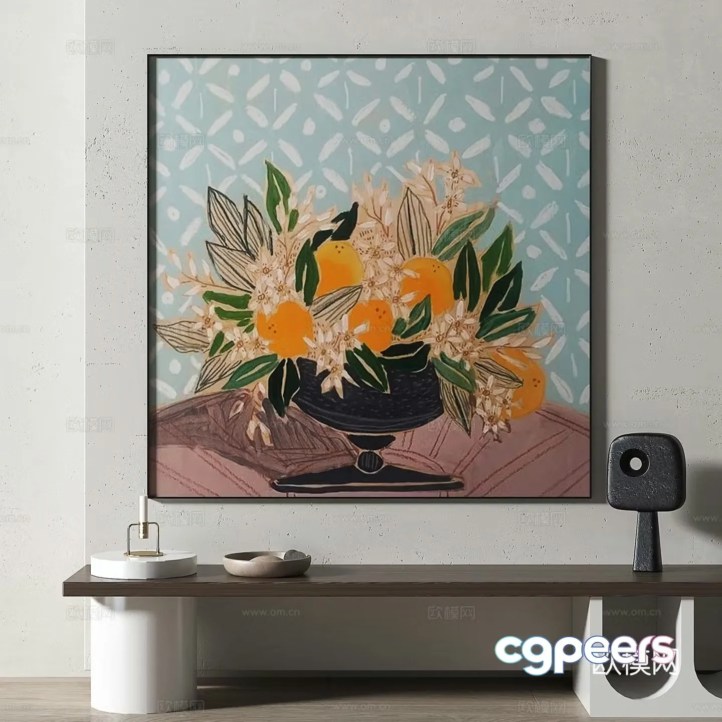 Modern retro medieval decorative painting 3d model