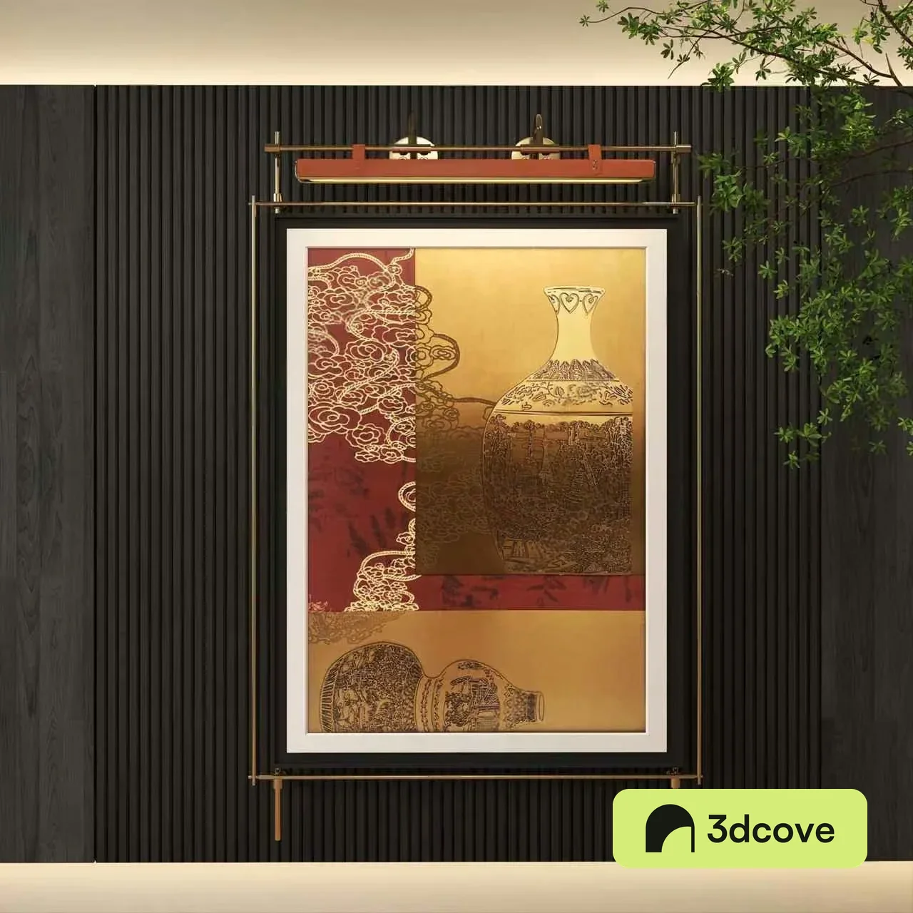 A Framed Picture Of Vases
