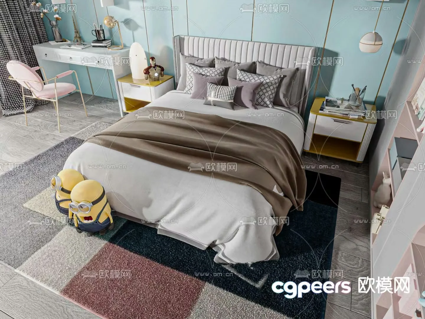 Modern children’s bed 3d model