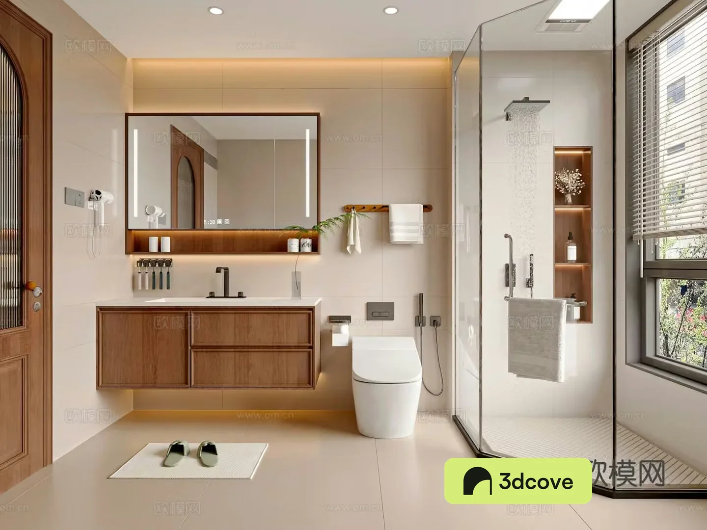Middle style bathroom 3d model