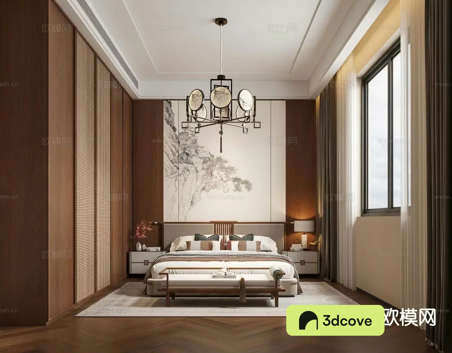 New Chinese style bedroom master bedroom