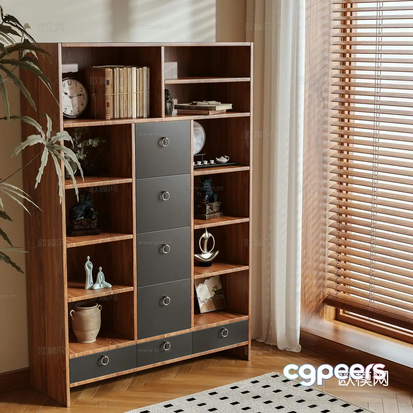New Chinese style 3D model of Bo Gu shelf