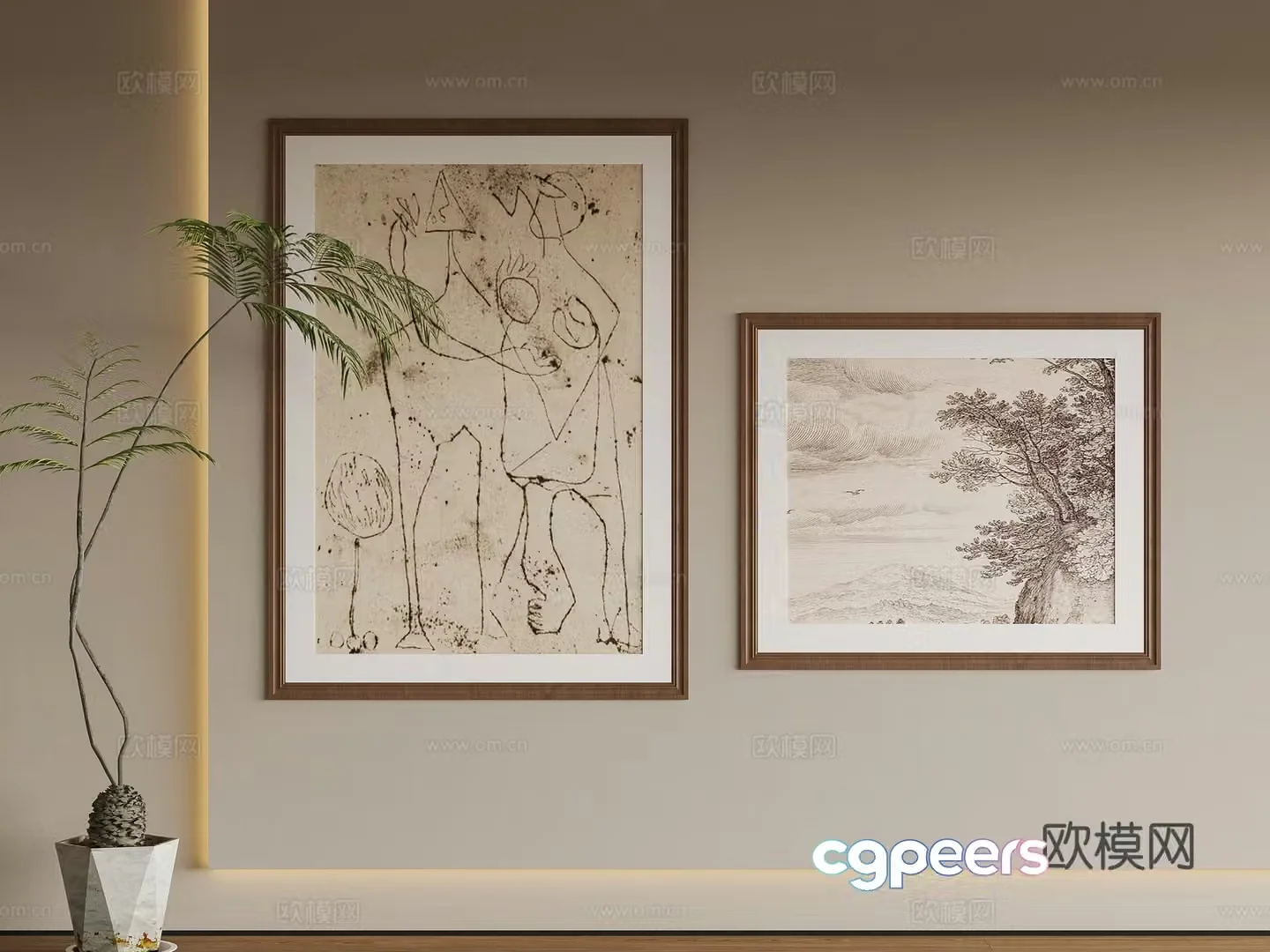 New Chinese Song style hanging painting 3D model