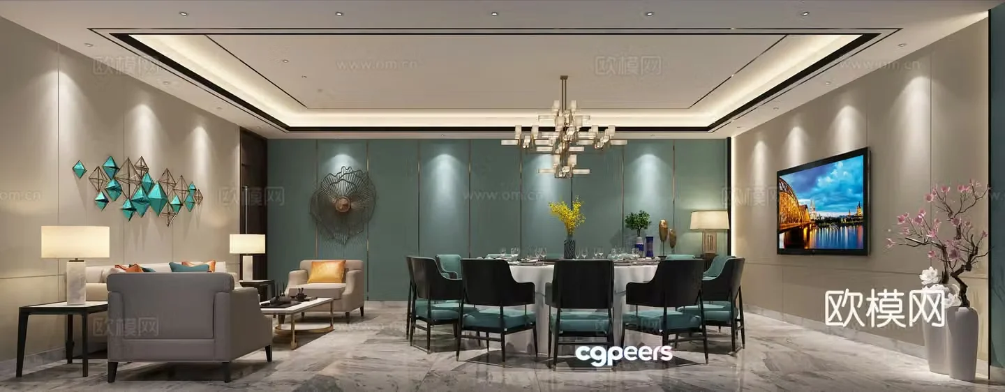 New Chinese catering room catering box 3D model