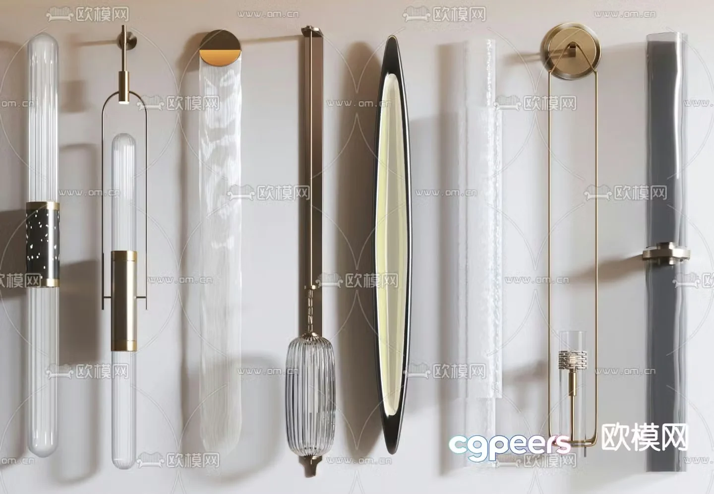 Light luxury wall lamp long wall lamp 3d model