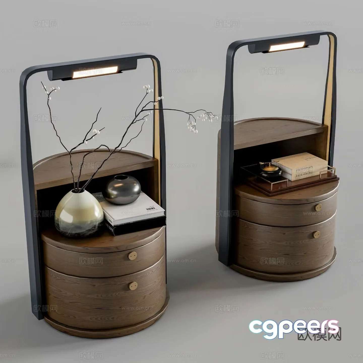 New Chinese style bedside table 3d model