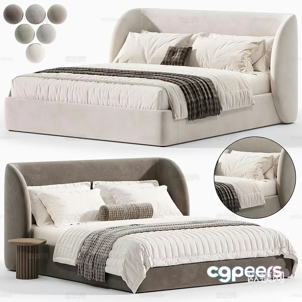 Double bed 3d model