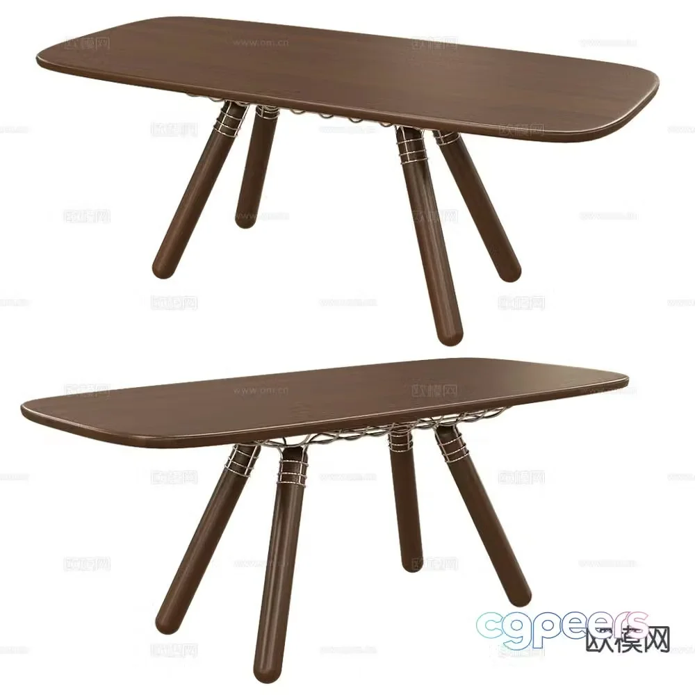 La Chance modern long dining table 3d model