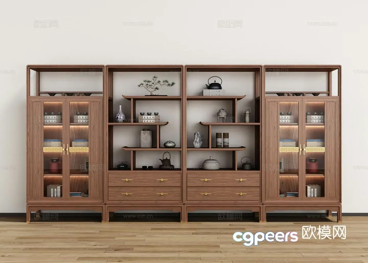 New Chinese bookcase 3D model