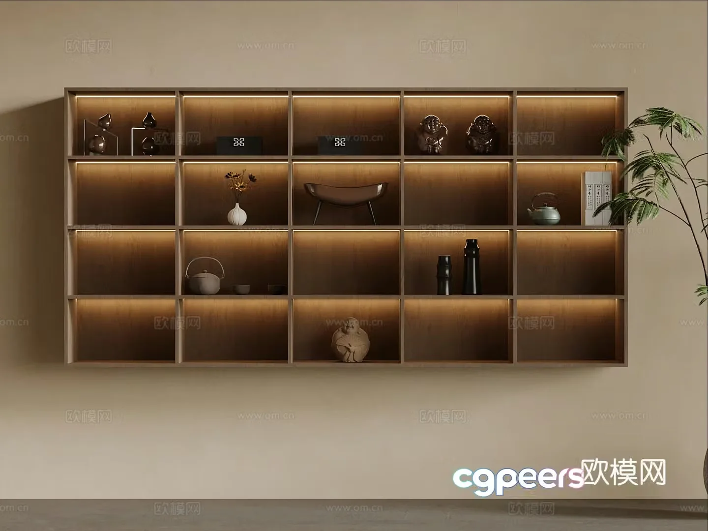 New Chinese style tea cabinet wall cabinet wall cabinet 3d model