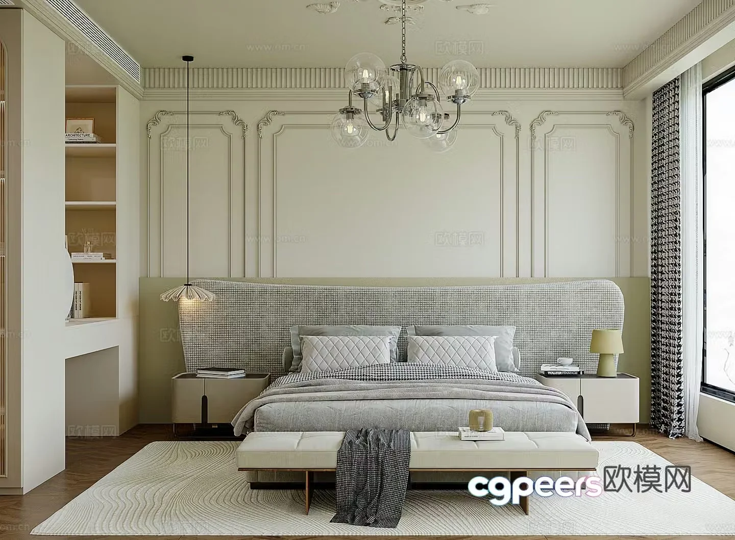 Modern French bedroom 3d model