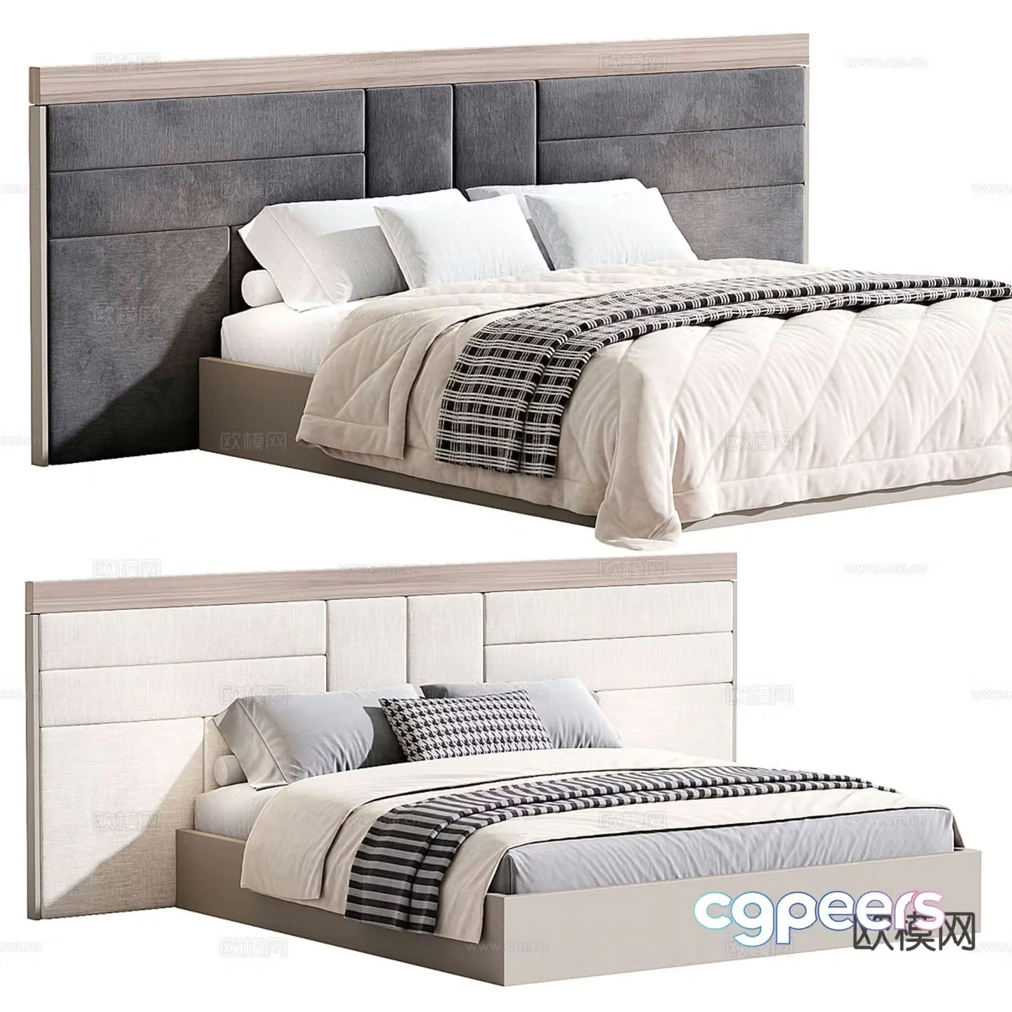 Alessio Bed By Casa Blanco double bed 3d model