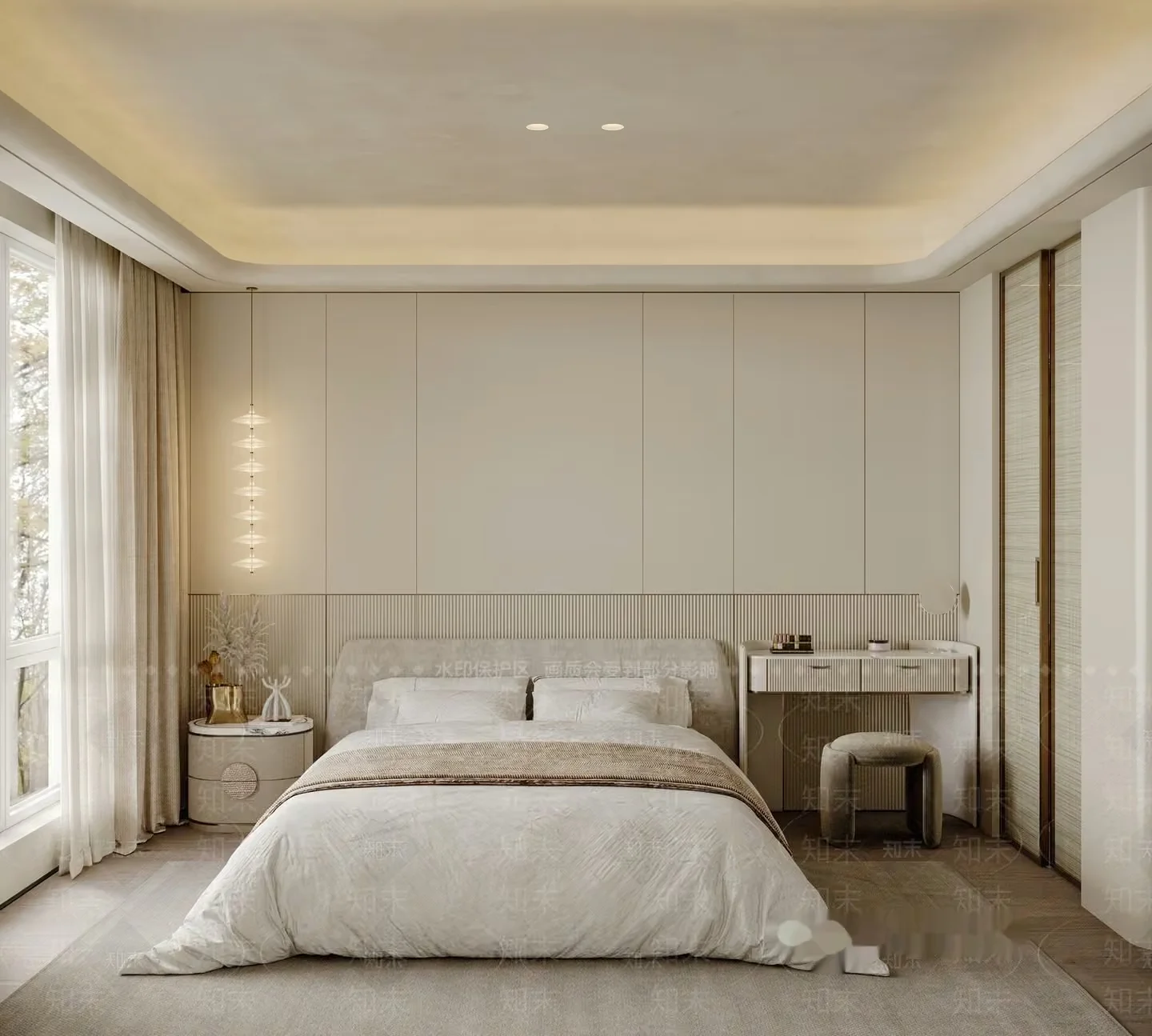 Cozy Modern Bedroom 3D Model – 16867 – CORONA Render
