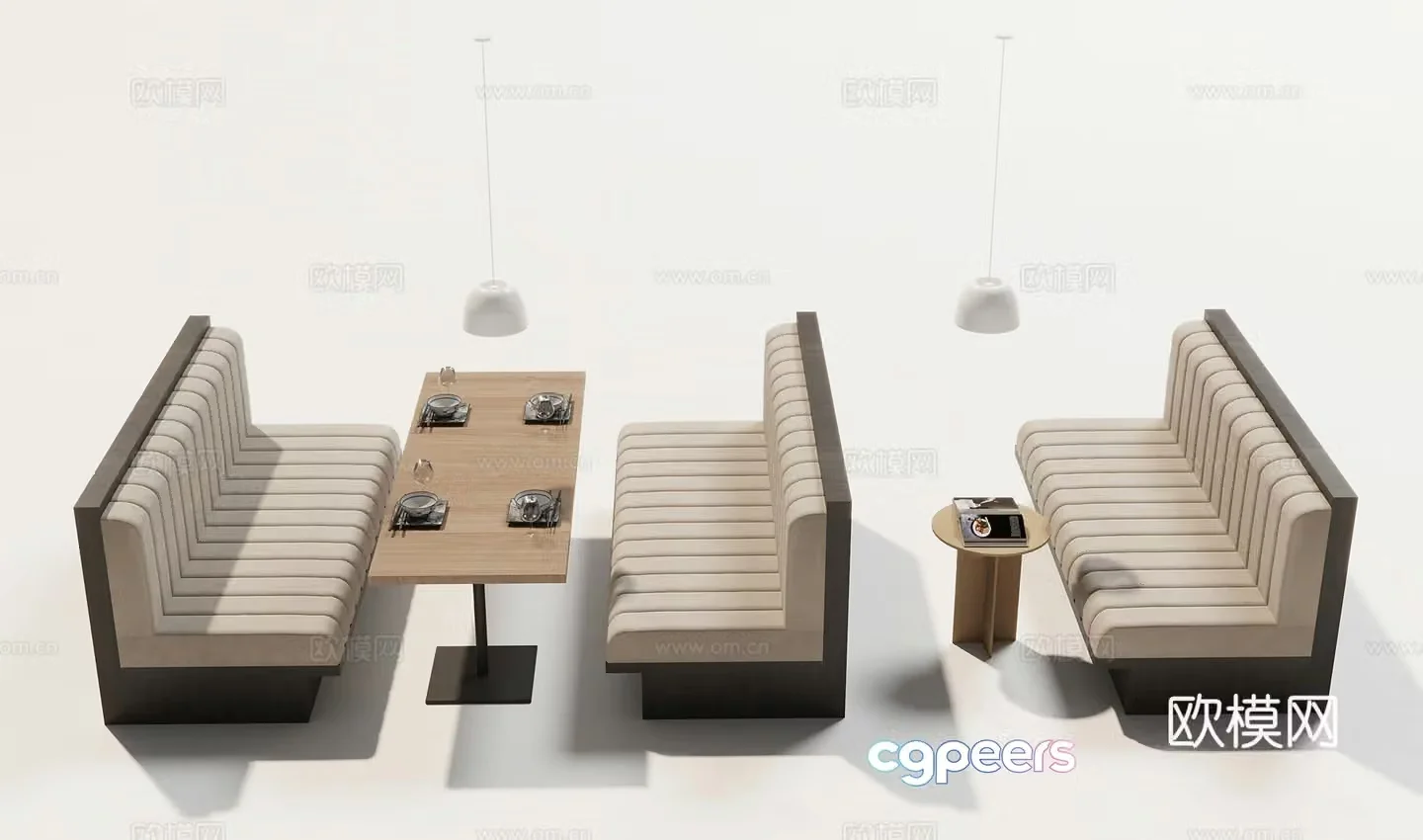 Table and chair locker sofa 3d model