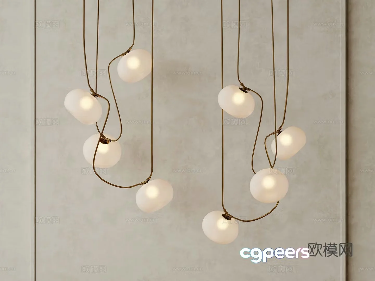Wabi-sabi chandelier lobby chandelier restaurant chandelier 3d model