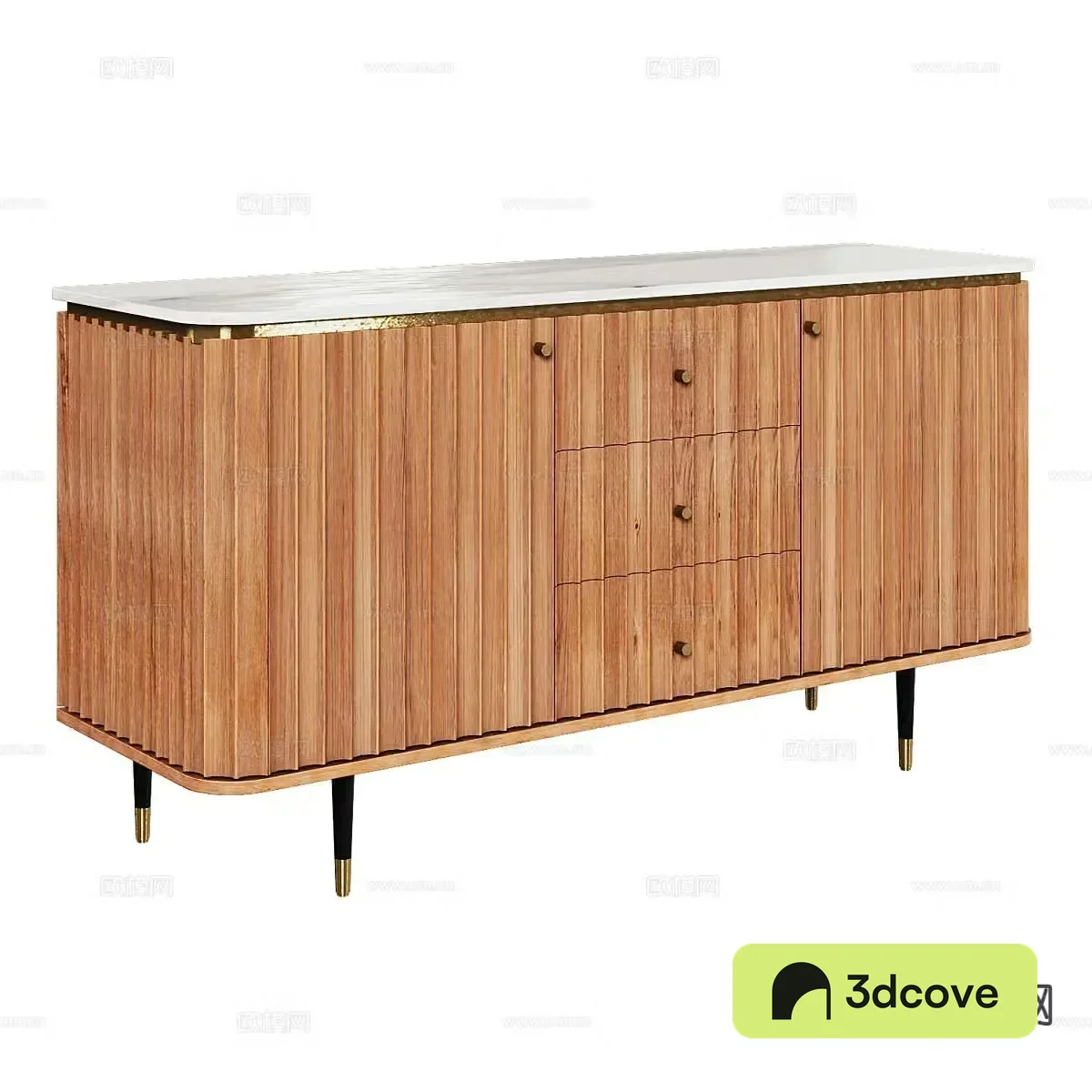 Nordic entryway cabinet wooden cabinet 3d model