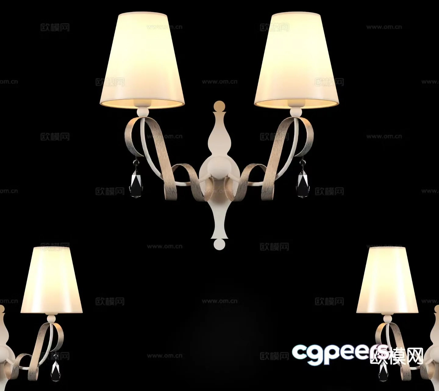 European wall lamp 3d model