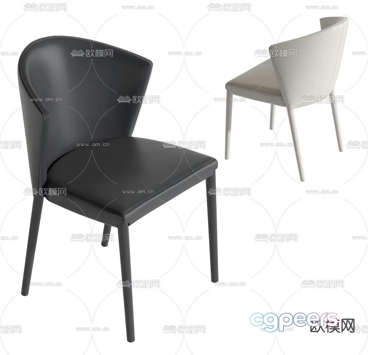 leather chair dining chair 3d model