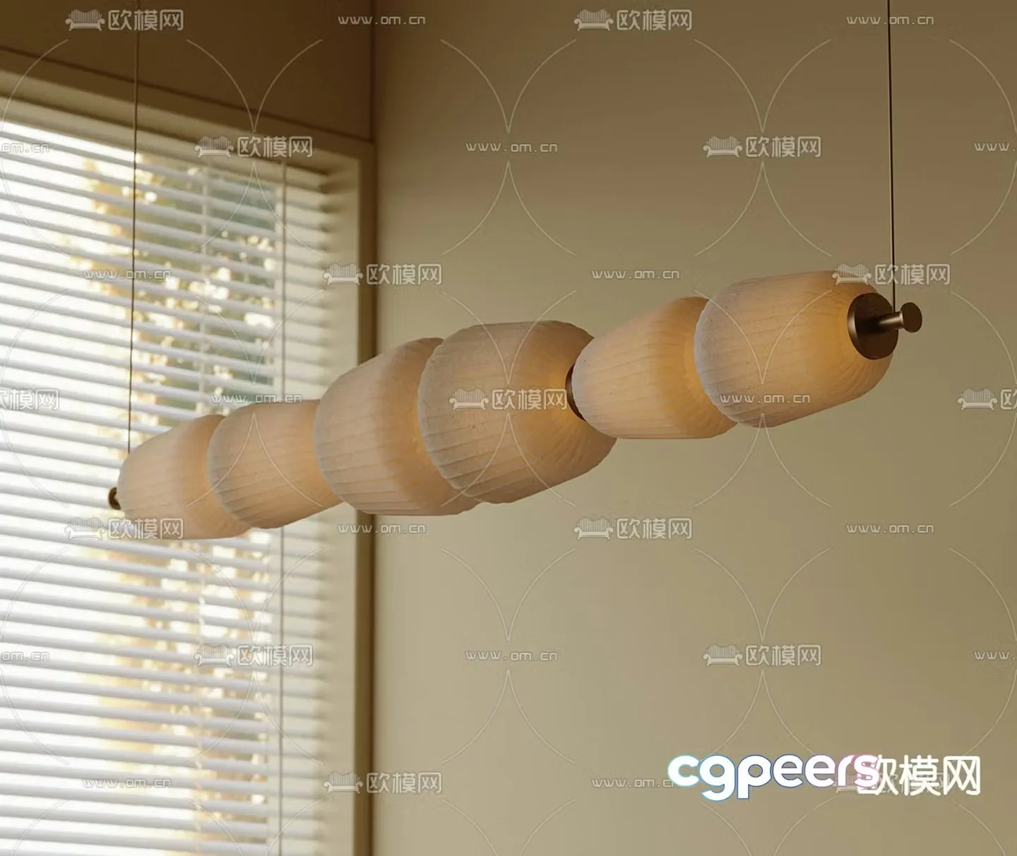 Wabi-sabi chandelier straight chandelier 3d model