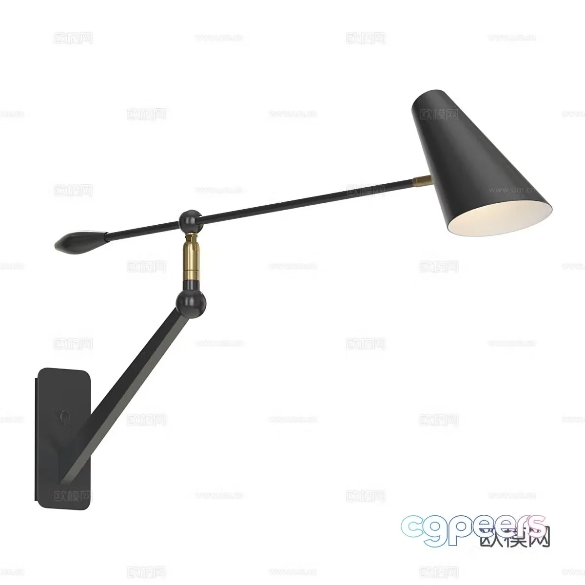 Modern Italian minimalist long wall lamp 3D model