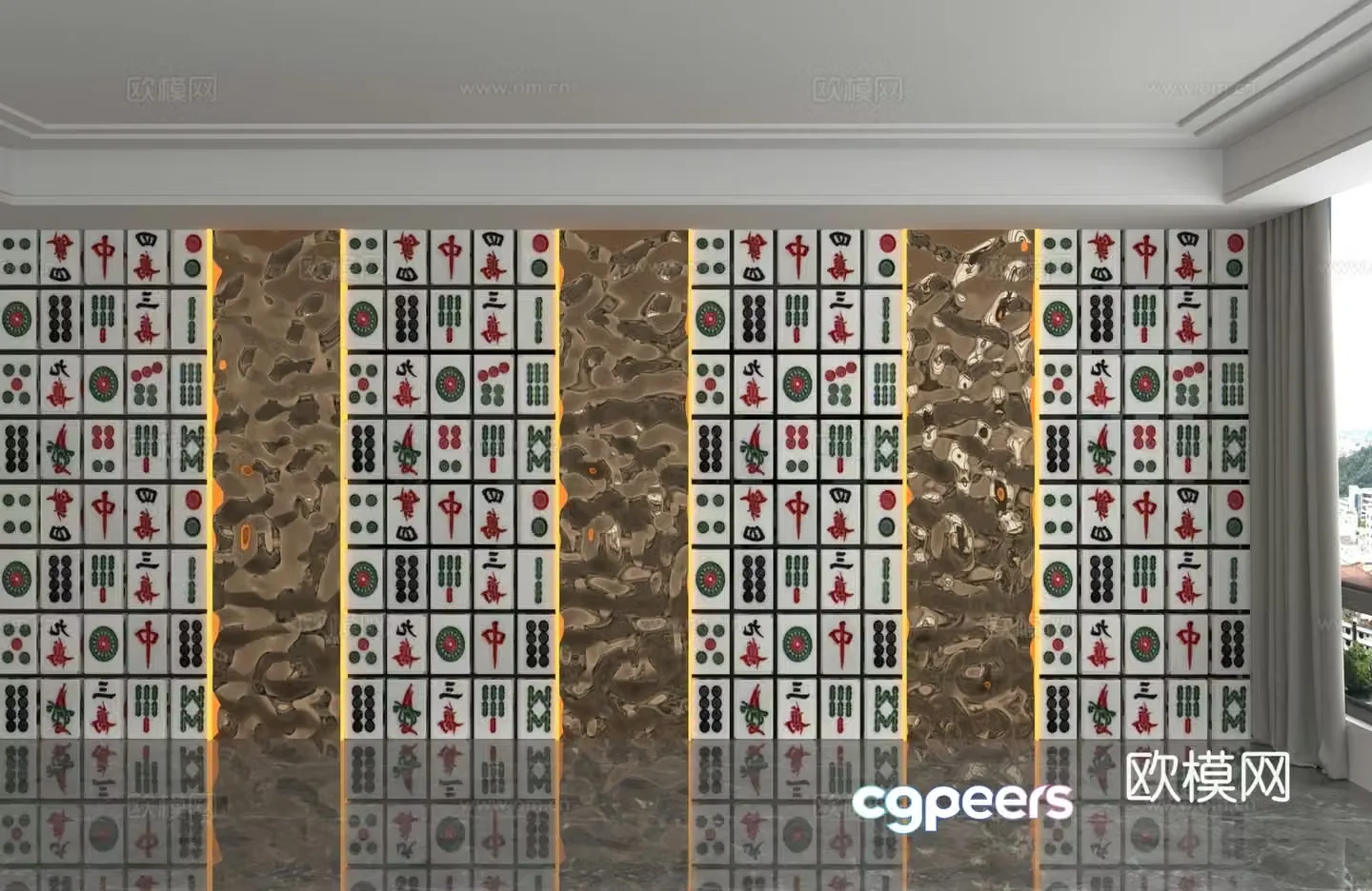 Modern background wall 3d model