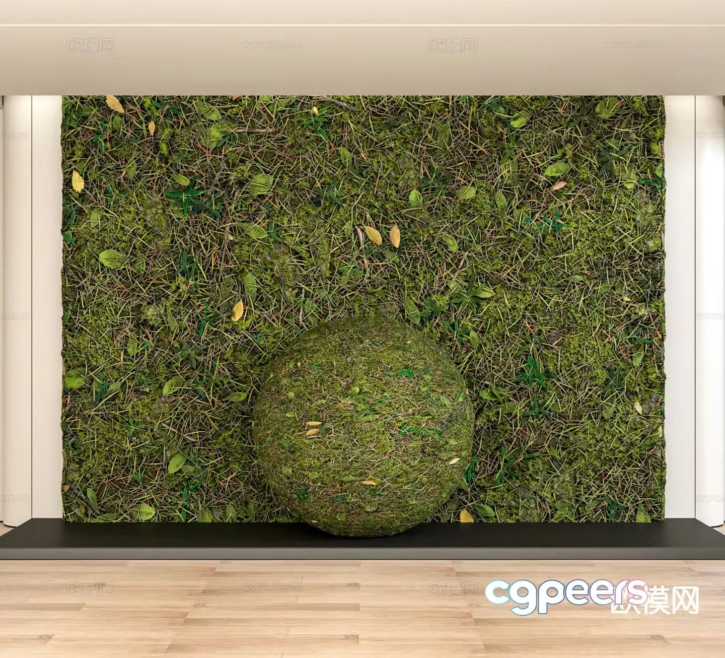 Modern lawn grass outdoor grass flowers and greenery 3d model
