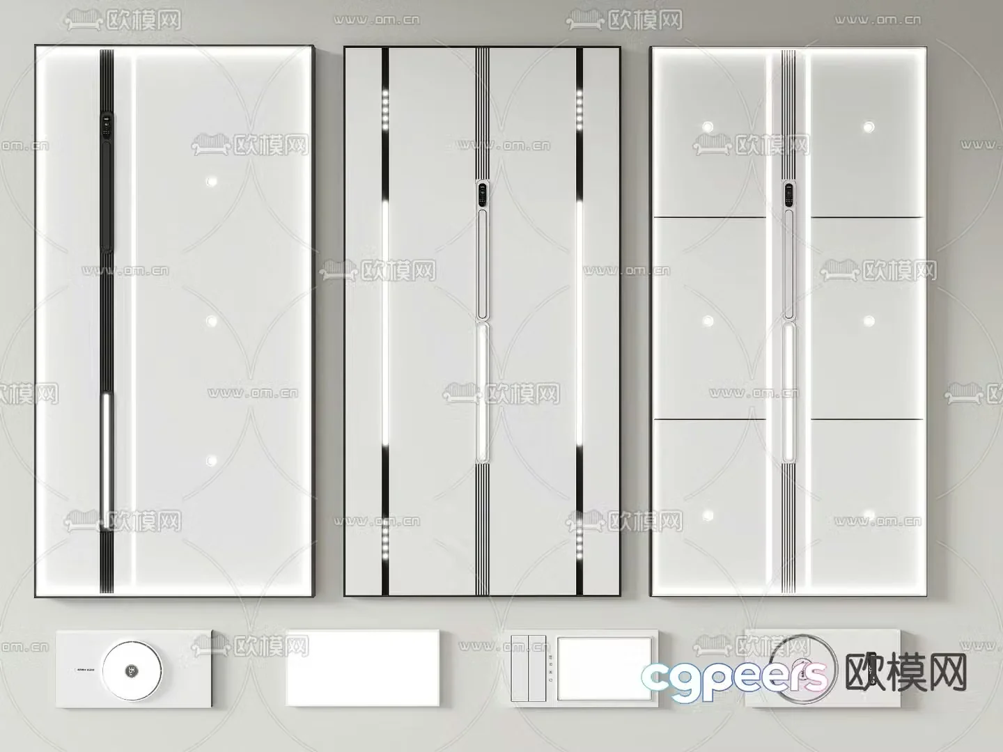 Aluminum gusset plate honeycomb panel integrated ceiling 3D model