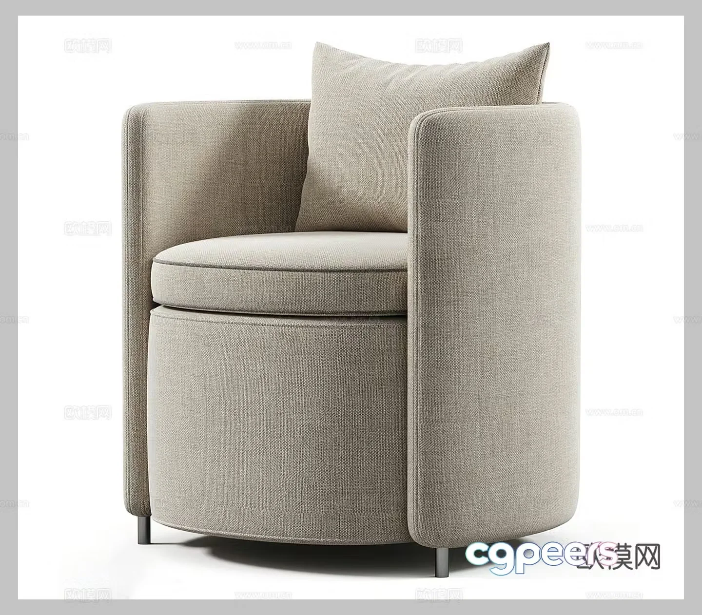 Simple single sofa Fabric single sofa Fabric casual chair Fabric single chair Fabric dining chair 3D model