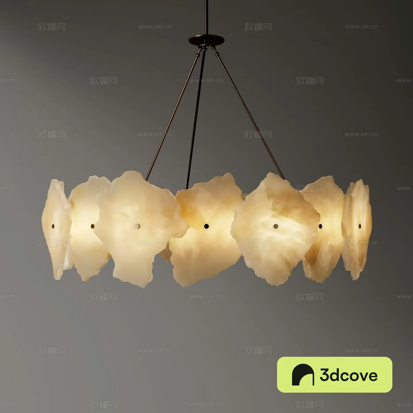 Modern translucent stone chandelier