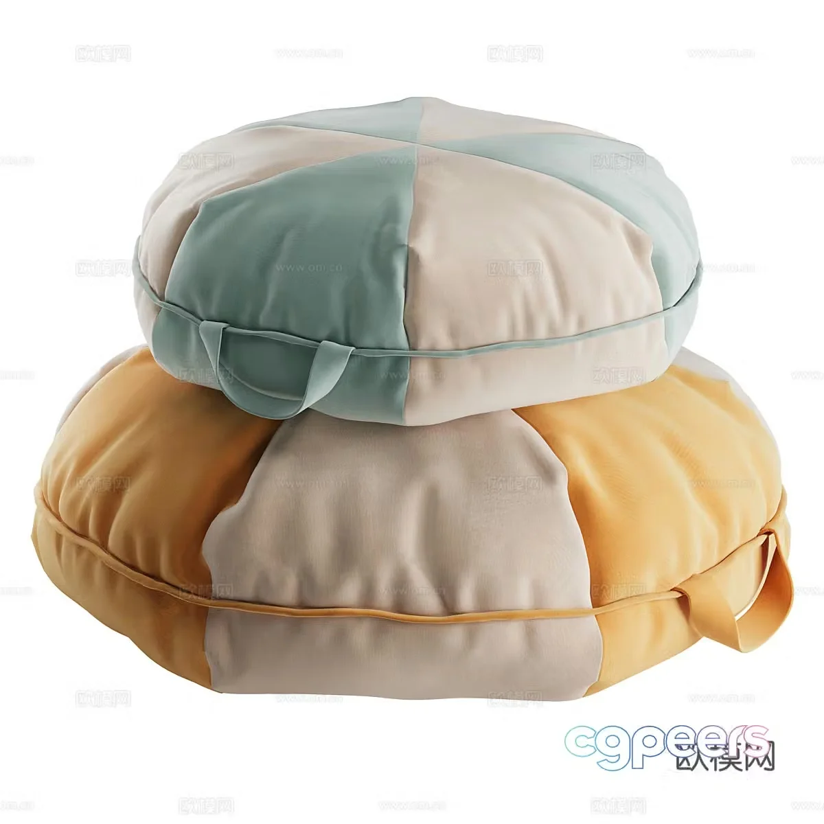 Modern cream style biscuit bean bag pillow 3d model