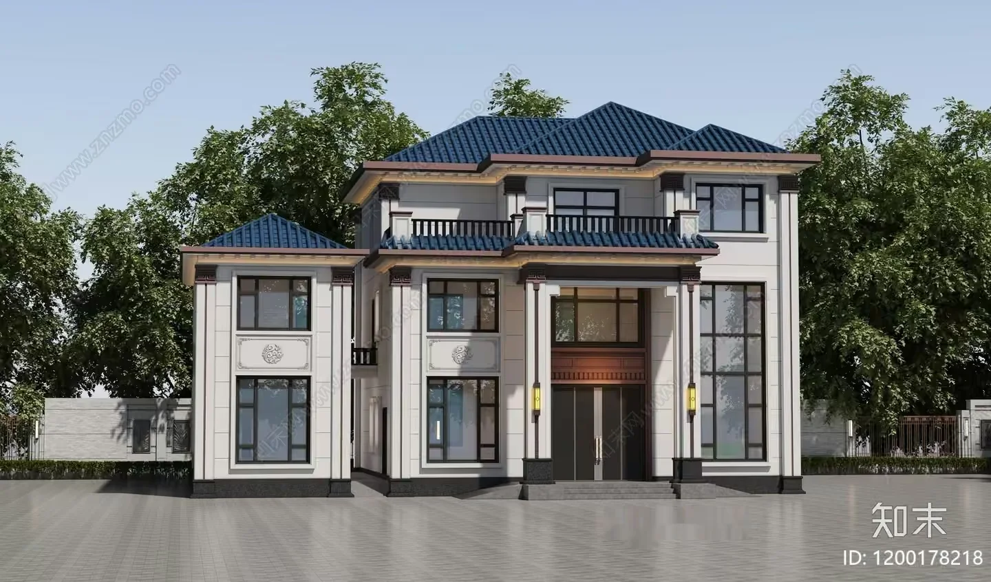 A Large Two-Story House 3D Model – 13469 – CORONA Render
