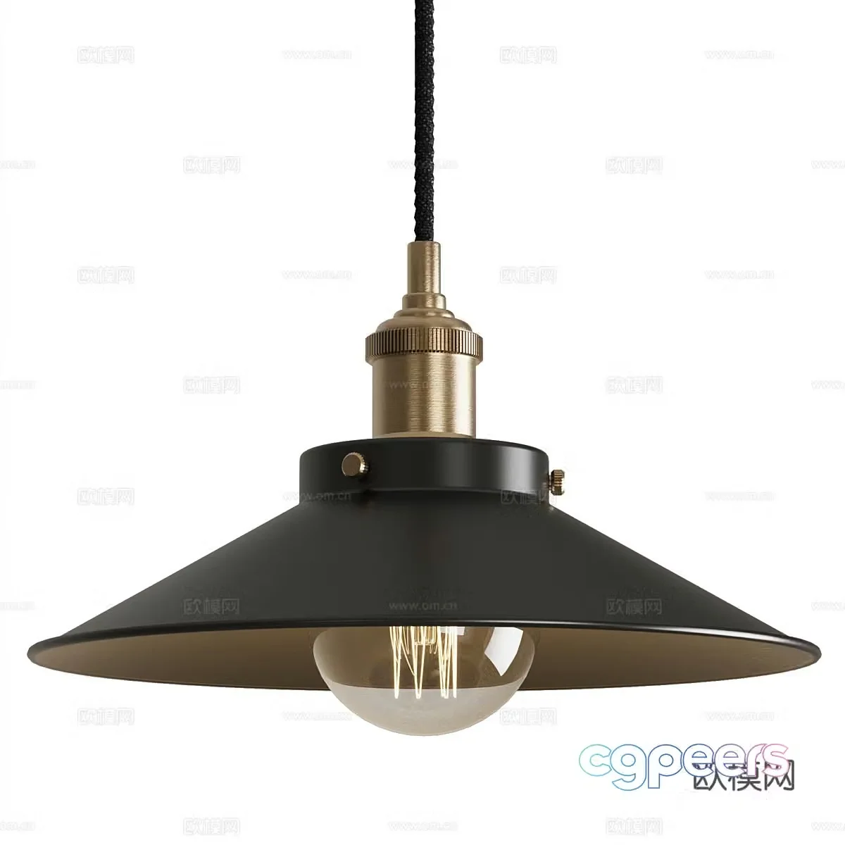 Light luxury restaurant chandelier 3D model