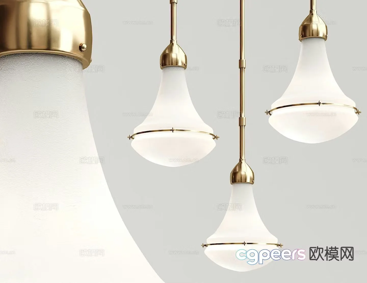 Light luxury small chandelier 3D model