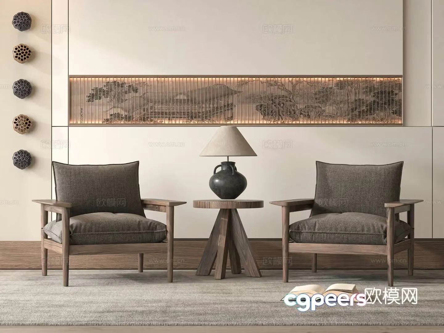 Medieval style leisure chair sofa chair 3d model