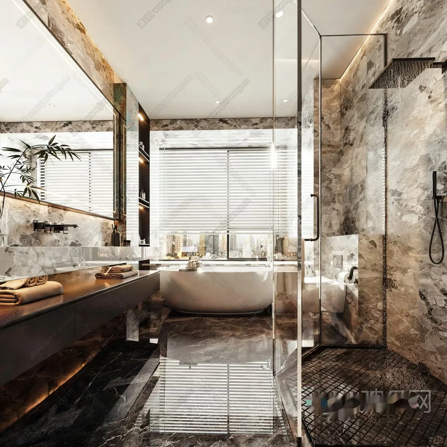 Modern Bathroom Design 3D Model – 13485 – CORONA Render