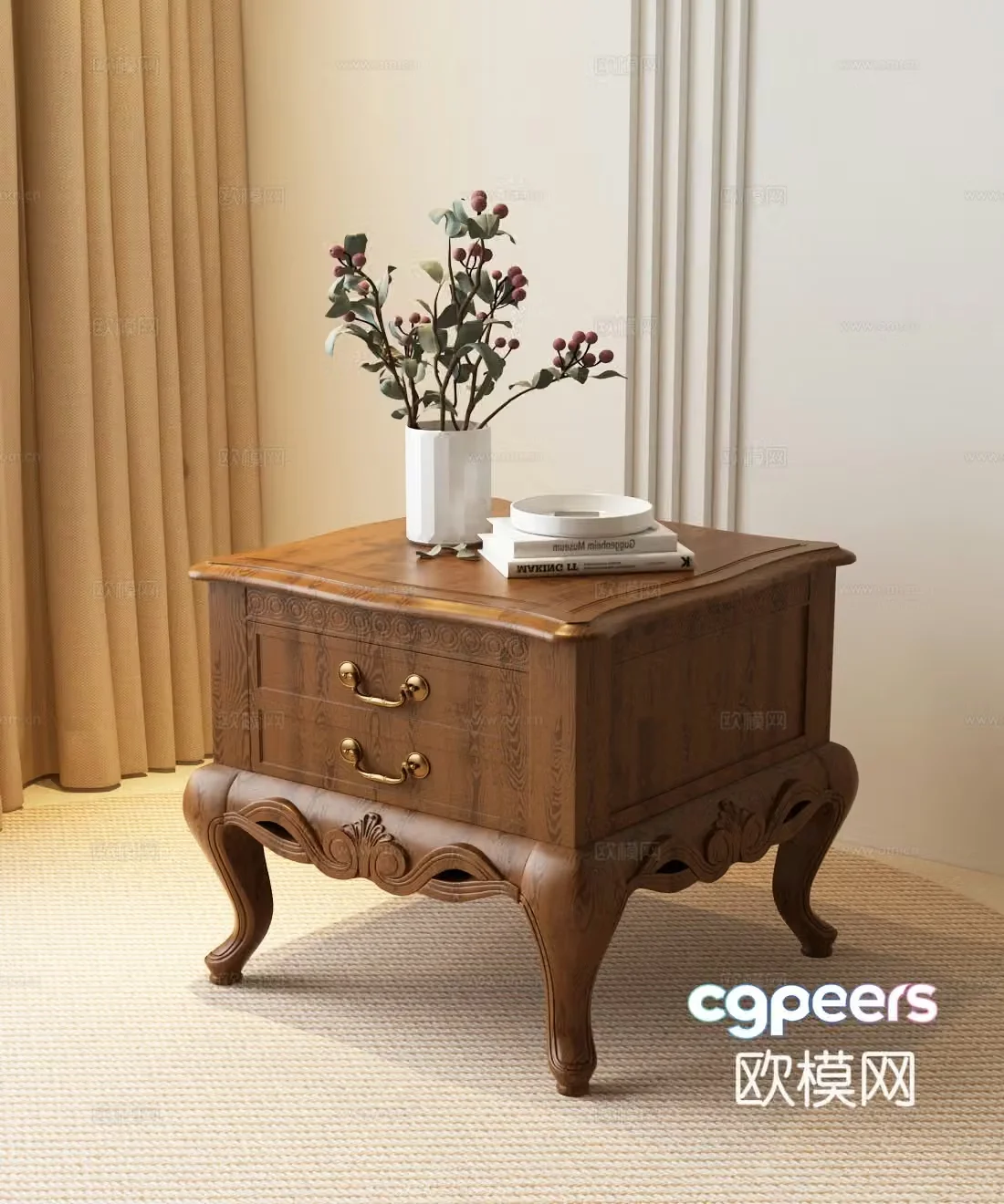 American side table American corner table American ornaments American decorative cabinet American bedside table 3D model