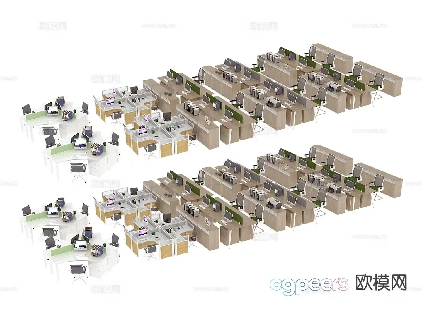 Office desk and chair 3d model