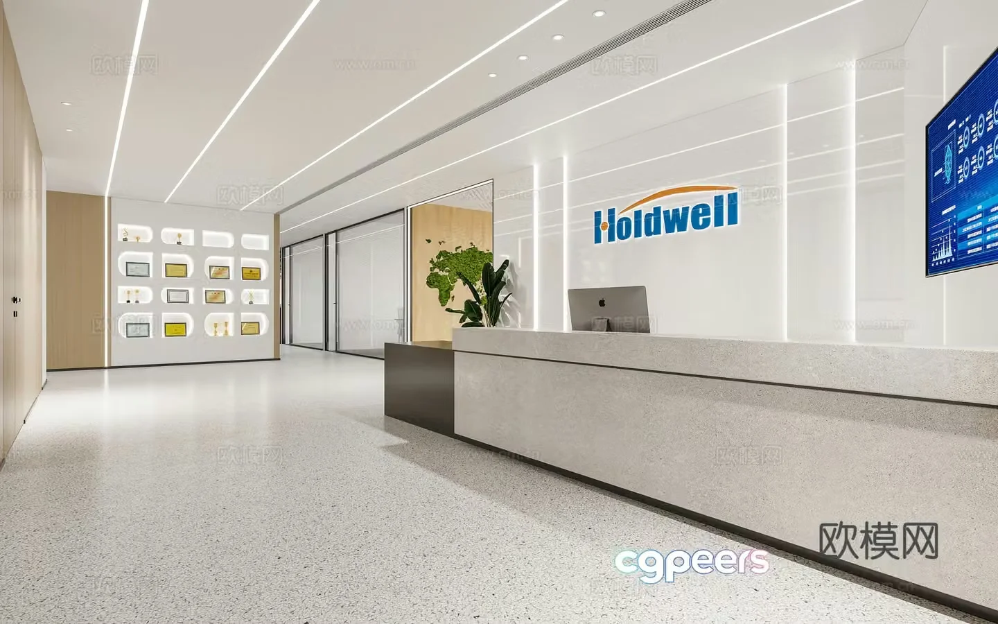 Modern company front desk 3D model