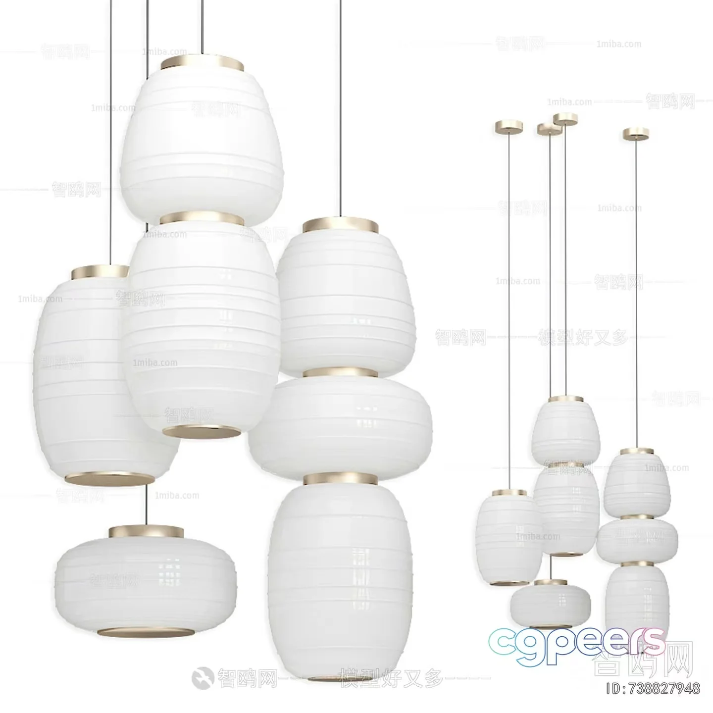 Gold Light Fixtures 3D Model – 14675 – VRAY Render