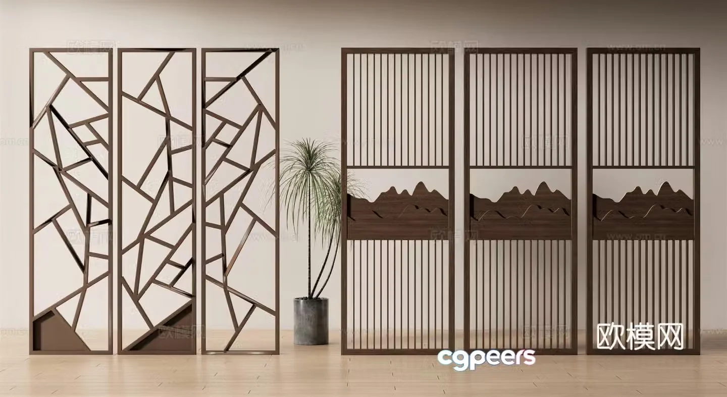 Modern screen partition 3d model