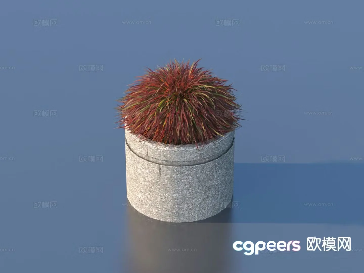 Modern flower bed potted 3D model