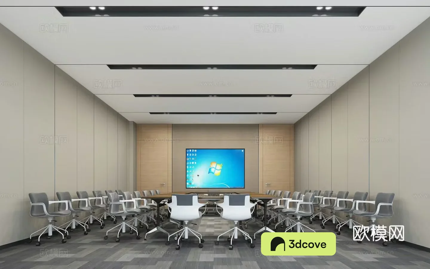 Modern minimalist conference room