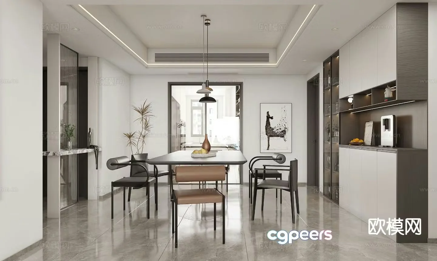 Modern restaurant 3d model
