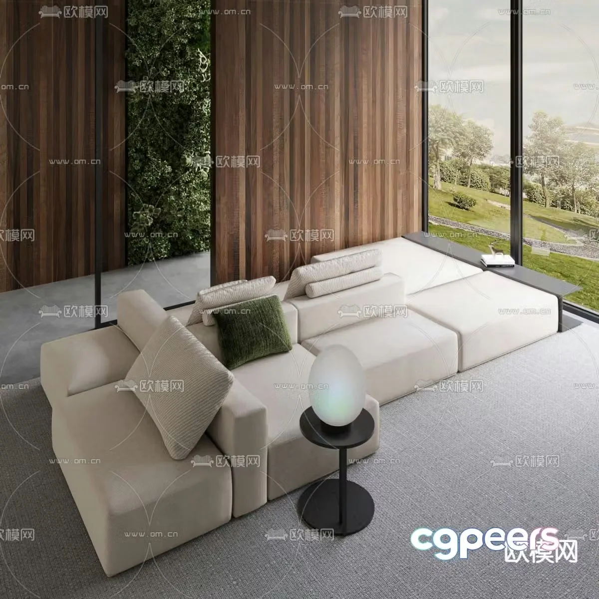 Multi-person sofa module sofa 3d model