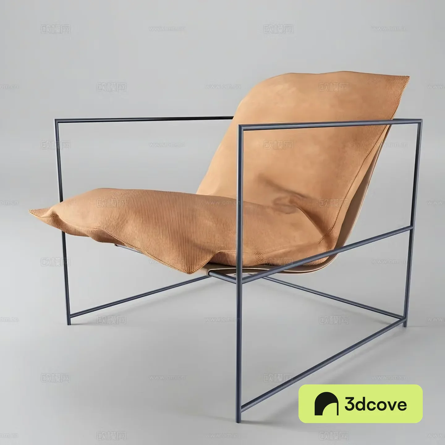 Italian minimalist leisure chair metal lounge chair