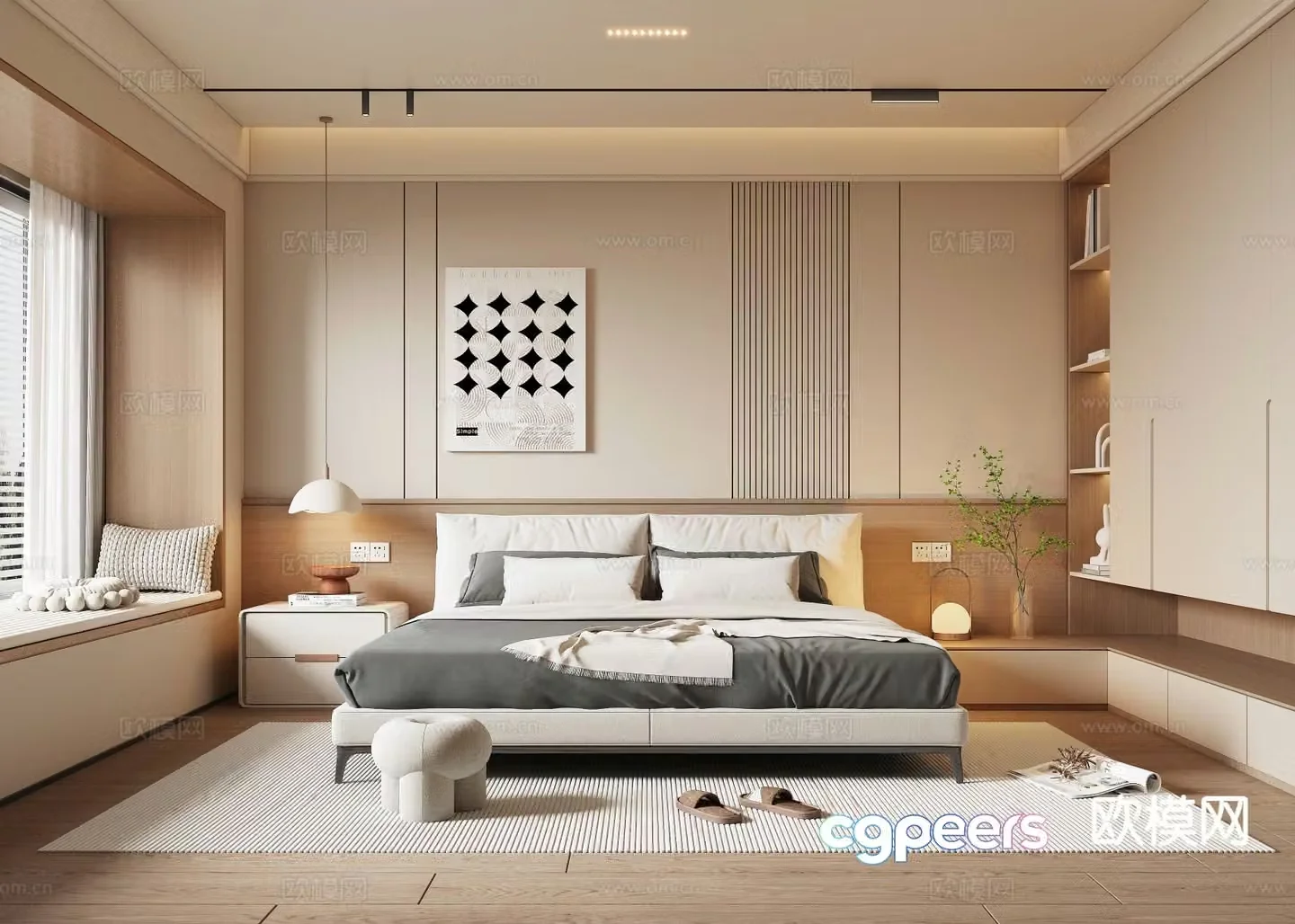 Cream style bedroom master bedroom 3d model