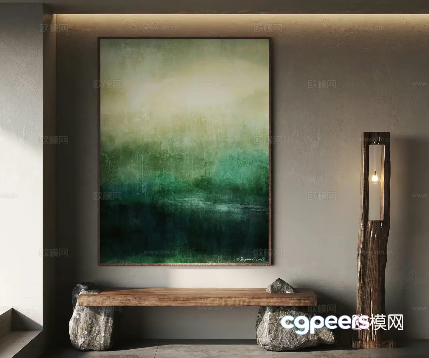 Wasabi wind decorative painting 3d model