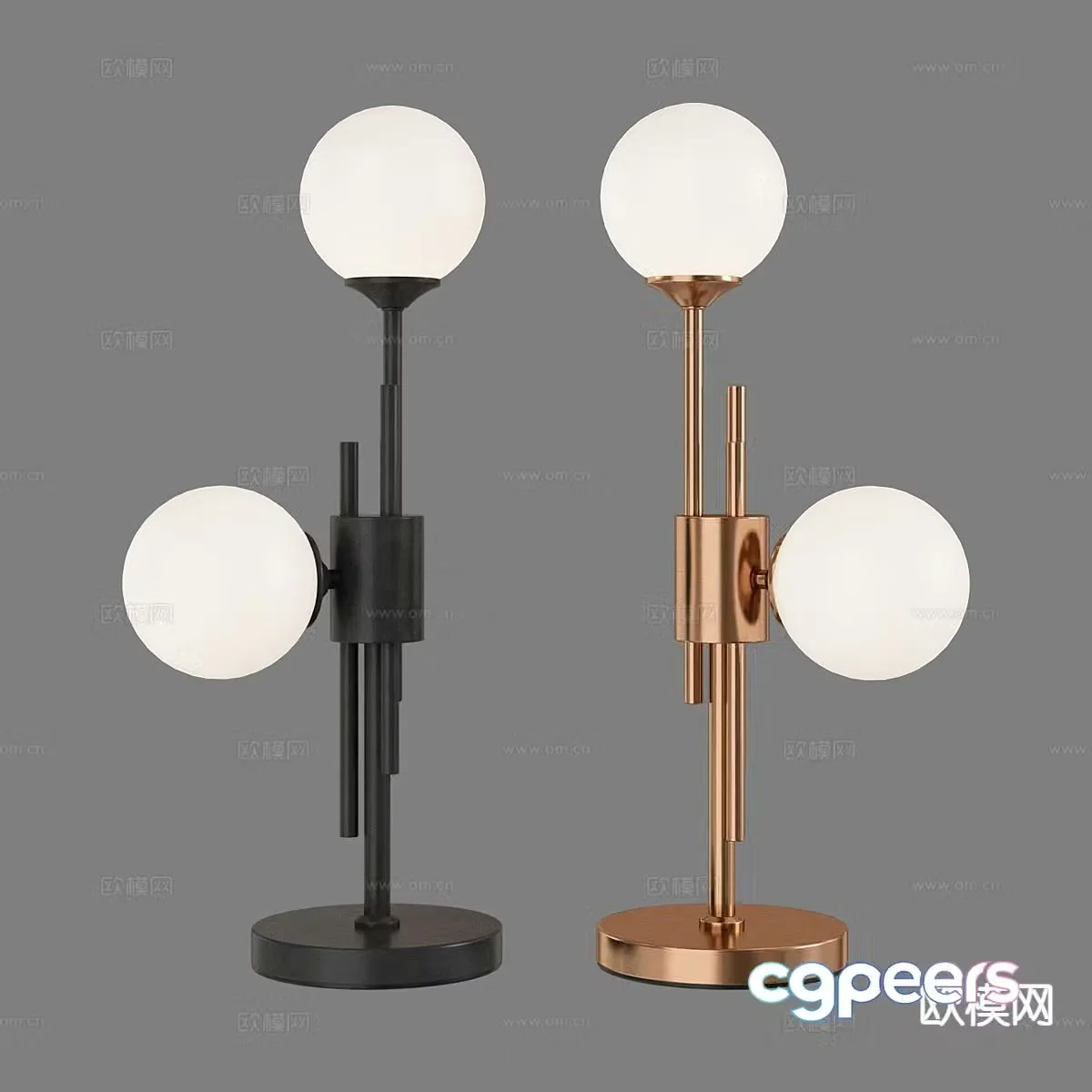 Light luxury double-headed desk lamp 3D model